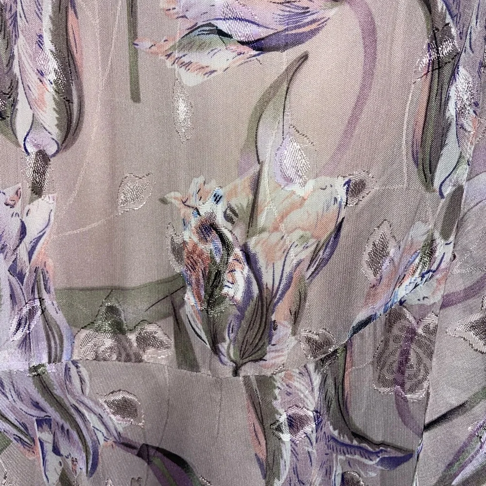 Astr The Label V-Neck Printed Holland Ruffled Cascade Maxi Dress Lilac - Picture 5 of 7